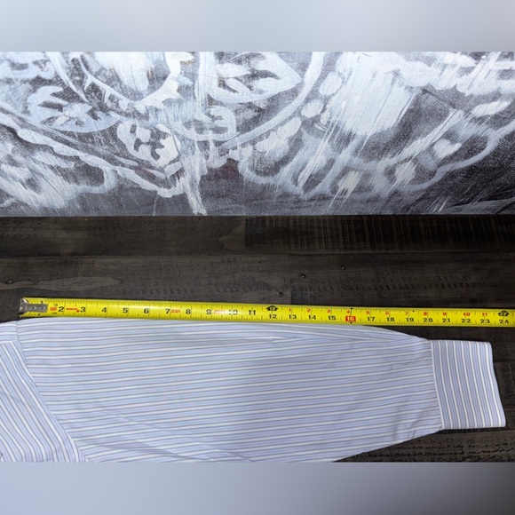 Canali Dress Shirt Mens 16 41 Blue Striped Long Sleeve Button Up Blue​ - Picture 12 of 14